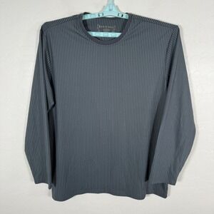 Positano Shirt Mens XL Blue Crew Neck Long Sleeve Textured Rave Clubbing Striped